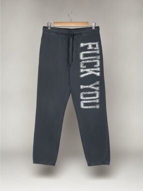 Spencer’s - Graphic Sweatpants with Bold White Side Text Size M